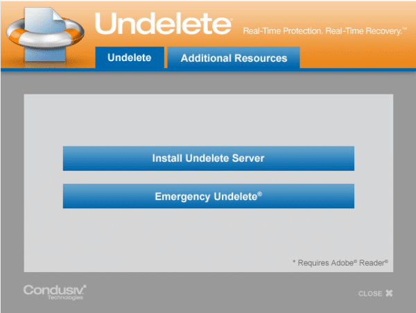 安装 Undelete Server
